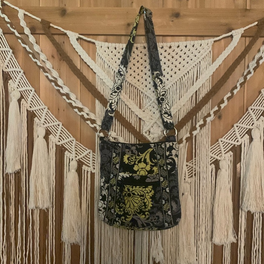 Vera Bradley Black Floral Crossbody Bag Purse